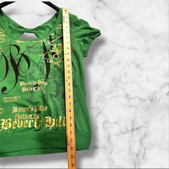 Beverly Hills Polo Club Green Women's Top Keyhole Back Short Sleeve Size 1X - Picture 7 of 14